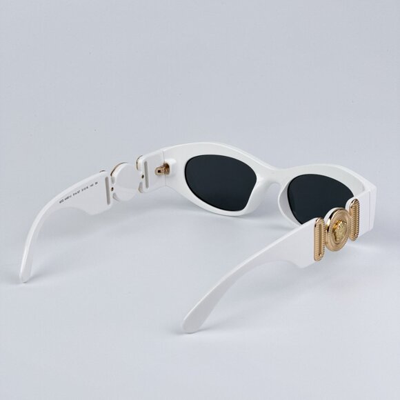 Versace VE4480U 314/87 BRAND NEW Sunglasses White Dark Grey Oval Unisex - Picture 6 of 10